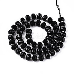 Natürliche schwarze Onyxperlenstränge (gefärbt und erhitzt).&nbsp;G-T144-A01-02