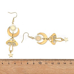 Himmlische Ohrhänger aus Messing und Edelstahl 304 für Damen&nbsp;EJEW-JE07346-01