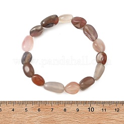 Pulseras elásticas con cuentas de pepitas de ágata carmesí natural para mujer&nbsp;BJEW-JB14264