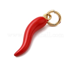 Pendentifs d'émail en laiton &nbsp;KK-P303-07A-G