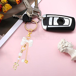Décorations suspendues en plastique et acrylique imitation perle et alliage ccb&nbsp;HJEW-YW00090-01