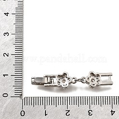 Fermoirs repliables en laiton micro pave zircone cubique transparente&nbsp;KK-R222-06P