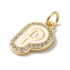 Pendentifs avec zircon cubiques à micro-pavés en laiton&nbsp;KK-K354-02G-P