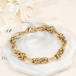 Ovale Gliederkettenarmbänder aus 304 Edelstahl für Damen&nbsp;BJEW-F488-43G