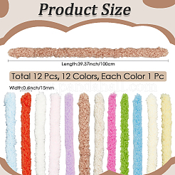 12 Stück 12 Farben DIY Plüschstäbe&nbsp;DIY-CP0011-71