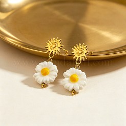 Pendientes colgantes de acero inoxidable 304 y porcelana hecha a mano.&nbsp;WG2AA73-01
