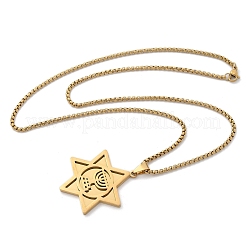Collane con ciondolo a forma di stella di David in acciaio inossidabile per Hanukkah 201&nbsp;NJEW-Z058-02G