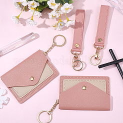 2 pz di buste porta carte in pelle PVC con finestra visibile e portachiavi in lega&nbsp;ABAG-SC0001-05