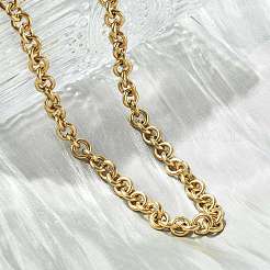 Placcatura ionica (ip) 304 collane rolo in acciaio inossidabile&nbsp;NJEW-F297-02G