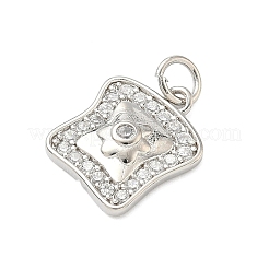 Pendentifs avec zircon cubiques à micro-pavés en laiton&nbsp;KK-C156-10P