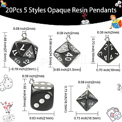 20pcs 5 Arten undurchsichtige Harzanhänger&nbsp;RESI-CJ0002-64