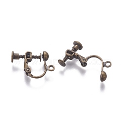 Reperti per orecchini a clip con viti in ottone placcato in rack&nbsp;KK-P169-04AB