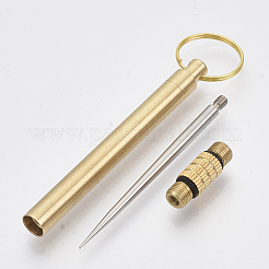 Tragbarer Taschen-Zahnstocher-Schlüsselanhänger aus Edelstahl 201&nbsp;KEYC-T007-02G