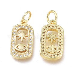 Messing micro pave klar zirkonia charme&nbsp;LS-ZIRC-L076-053G
