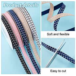 6 Rolle 6 Farben Polyester-Ripsband mit Punktemuster&nbsp;OCOR-PH0004-28