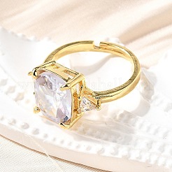 Anelli da dito da donna in ottone con micro pavé di zirconi cubici&nbsp;RJEW-F181-11G