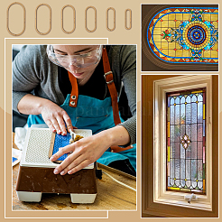 6 Stück 6 Stile MDF-Platten-Vorlagen-Kits für Glas&nbsp;DIY-WH0308-698C
