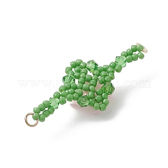 3 breloque connecteur en forme de fleur en acétate de cellulose (résine) et perles de verre&nbsp;PALLOY-MZ01006