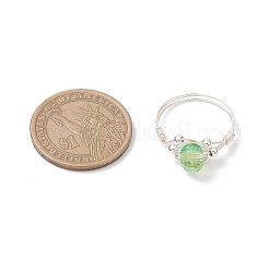 8 bague en verre électrolytique transparent pour femme&nbsp;RJEW-JR00921-02