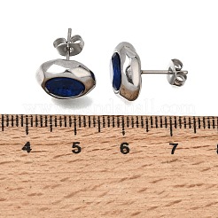 6 paire de boucles d'oreilles puces en acier inoxydable 304 serties de zirconiums cubiques&nbsp;SA-CBADCF0-04GP-03