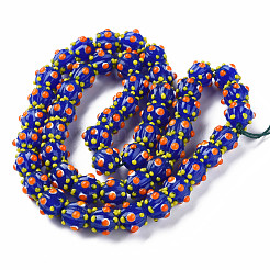Fili di perle di lampwork irregolari fatti a mano opachi&nbsp;LAMP-T007-18-A02