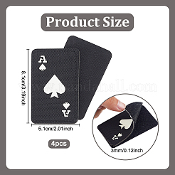 4 bande auto-agrippante réfléchissante en nylon et polyester pour carte à jouer As de pique&nbsp;AJEW-GA0009-03B