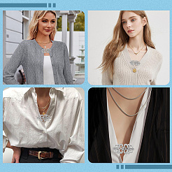 4 pieza de alfileres ajustables para botones de vaqueros con rhinestone de cristal y aleación de flores&nbsp;FIND-CY0002-27P