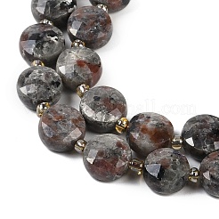 Fili di perle di sienite fluorescente naturale (bagliore sotto la luce uv).&nbsp;G-B094-A05-01