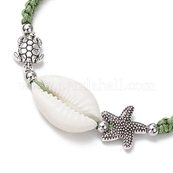 Bracelets de perles tressées en cauris naturels pour femmes&nbsp;BJEW-JB11765-07