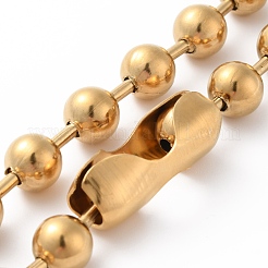 PVD-Vakuumbeschichtung 304 Edelstahl Kugelkette Halskette & Armband Set&nbsp;STAS-D181-01G-02B