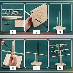 1 Set mit 3 Schmuck-Organizern aus Kiefernholz mit T-Profil&nbsp;DIY-PH0022-94
