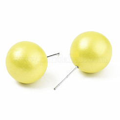 Pendientes de madera de schima redondos pintados para niña mujer&nbsp;EJEW-T017-01G