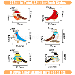 24 Stück 6 Style Legierung Emaille Anhänger&nbsp;ENAM-DC0001-13