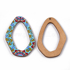 Gros pendentifs en tilleul imprimé&nbsp;WOOD-S045-058F