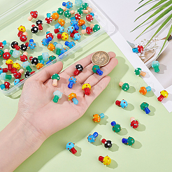 80pcs 10 Farben handgemachte Bunte Malerei-Perlen&nbsp;LAMP-ME0001-06