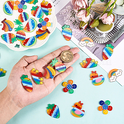 45 Stück 9 Stile Acryl-Cabochons&nbsp;MACR-CJ0001-29