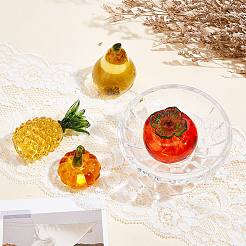 4 pièce 4 styles de décorations de fruits en verre faites à la main&nbsp;DJEW-DR0001-15