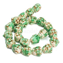 Colliers de perles de turquoise synthétique teintes selon les traditions bouddhistes&nbsp;GG-CBAAE19-01