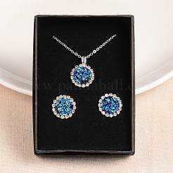 Set di gioielli con ciondoli in resina druzy e orecchini a bottone&nbsp;SJEW-JS00847-B