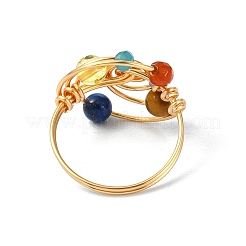 Kupferdraht umwickelter Vortex-Fingerring&nbsp;RJEW-TA00101-01