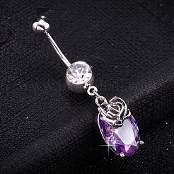 Messing Zirkonia Nabel Ring&nbsp;AJEW-EE0004-45B