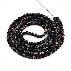 Chapelet de perles en verre baking paint&nbsp;DGLA-N010-6mm-M