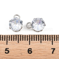 Anhänger aus 304 Edelstahl mit Mikropflaster und Zirkonia&nbsp;STAS-H240-57P-01
