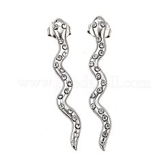 Orecchini a bottone con strass in acciaio inossidabile 304&nbsp;EJEW-Z116-01P