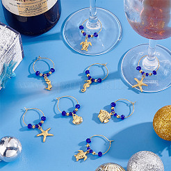 24 Stück 6 Stile Legierung Weinglas Charms&nbsp;AJEW-GO00014