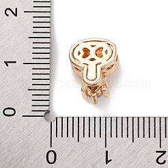Cremagliera placcatura micro ottone spianare perline zirconi&nbsp;KK-Z082-05G