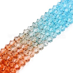 Hilos de cuentas de vidrio con pintura para hornear de color degradado&nbsp;X1-DGLA-A039-T6mm-A016