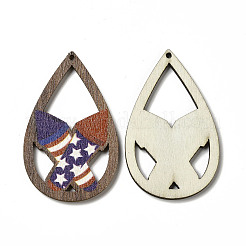 Anhänger aus Espenholz mit einseitig bedrucktem Motiv der amerikanischen Flagge&nbsp;WOOD-G014-01A