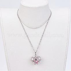 Ottone delle collane del pendente della scatola di preghiera&nbsp;NJEW-JN01862
