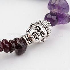 Chakra pierres précieuses naturelles bracelets en perles extensibles&nbsp;BJEW-JB02325